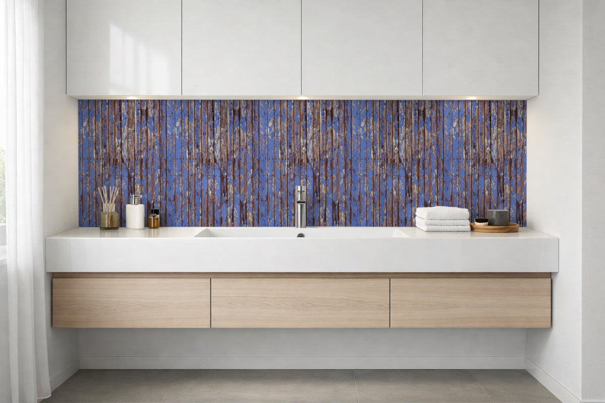 Waschbeckenrückwand Holzoptik