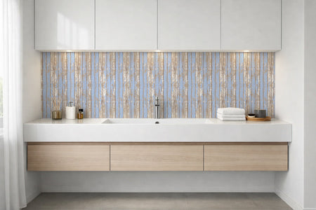 Waschbeckenrückwand Holzoptik