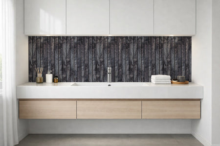 Waschbeckenrückwand Holzoptik