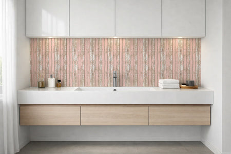 Waschbeckenrückwand Holzoptik