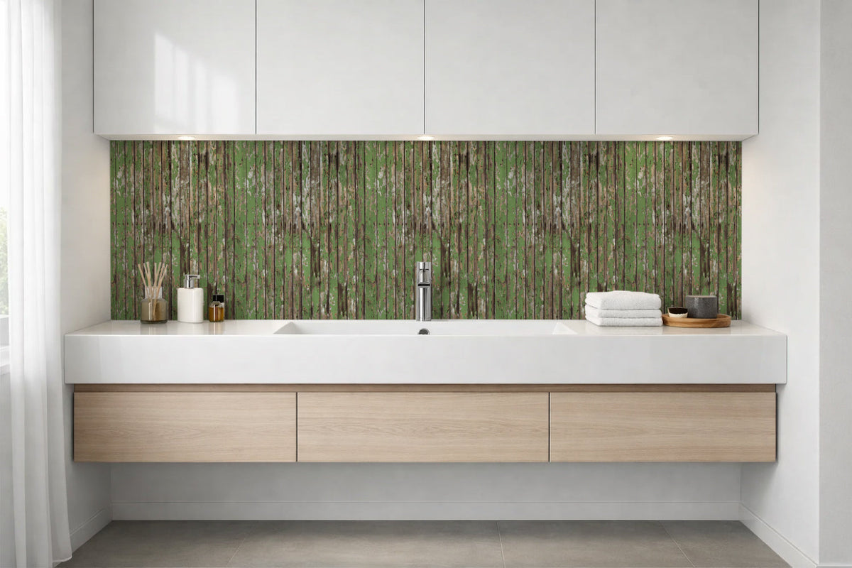 Waschbeckenrückwand Holzoptik
