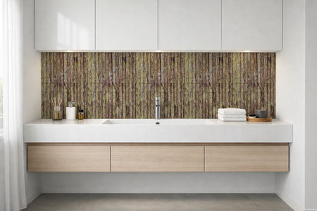 Waschbeckenrückwand Holzoptik