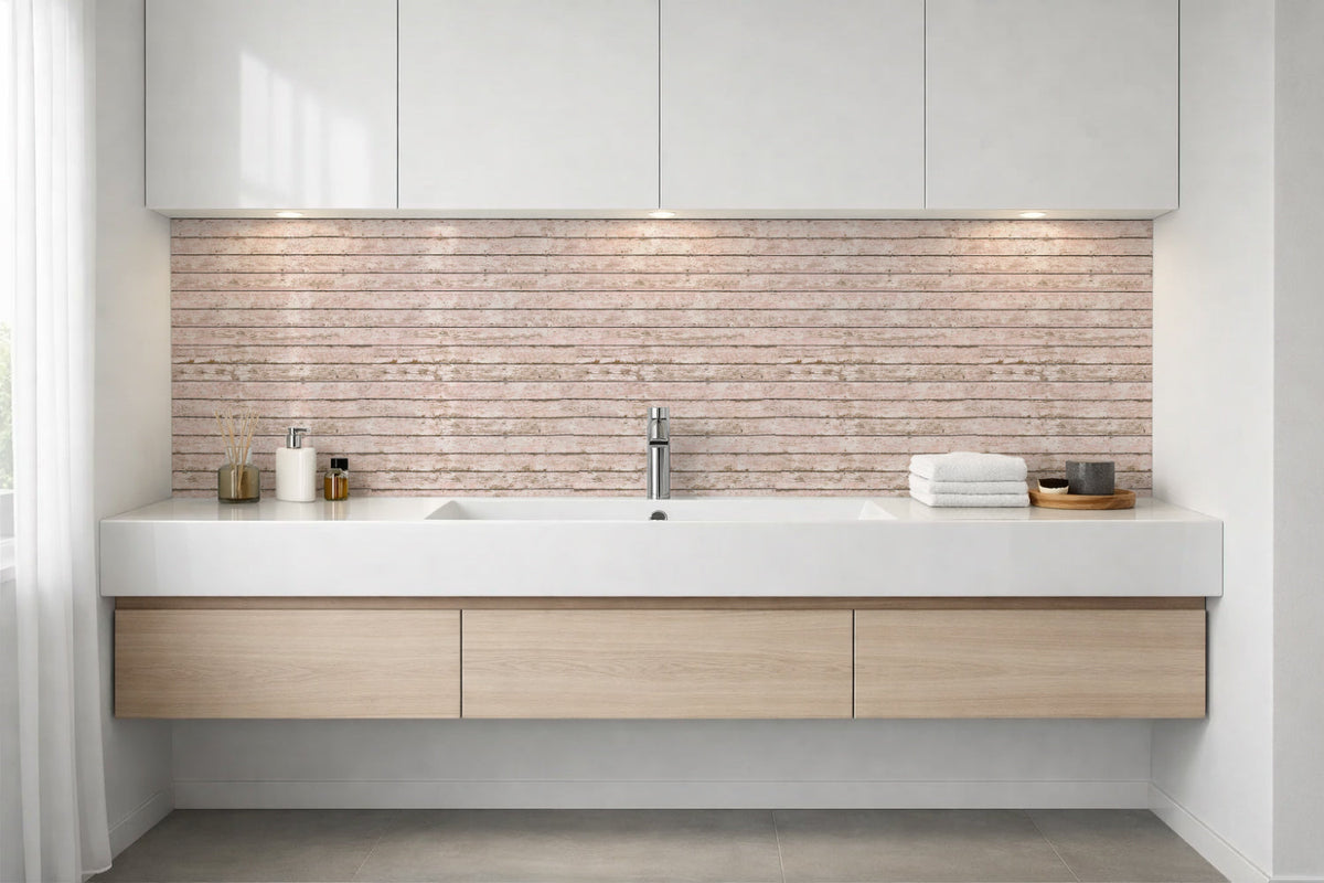 Waschbeckenrückwand Holzoptik
