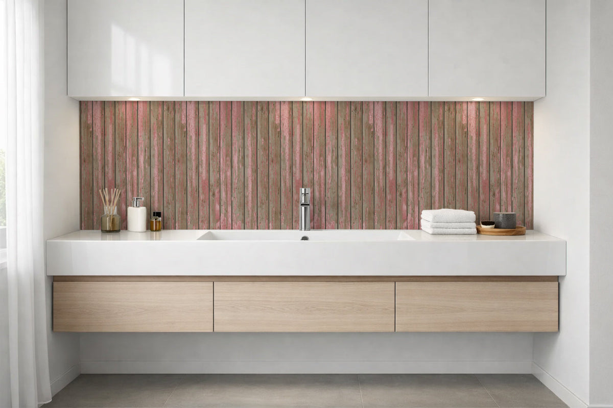 Waschbeckenrückwand Holzoptik