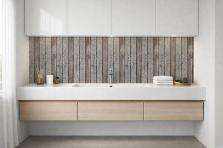 Waschbeckenrückwand Holzoptik