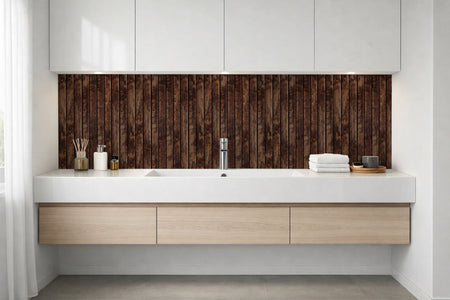Waschbeckenrückwand Holzoptik