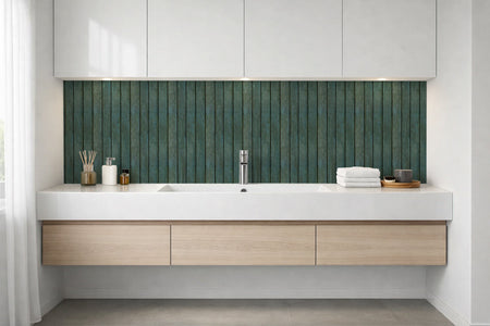 Waschbeckenrückwand Holzoptik