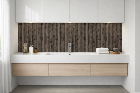 Waschbeckenrückwand Holzoptik