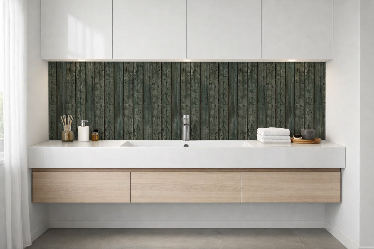 Waschbeckenrückwand Holzoptik