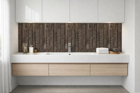 Waschbeckenrückwand Holzoptik