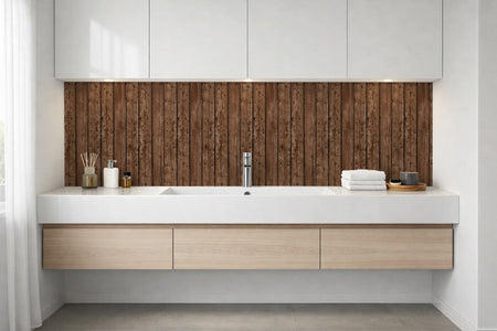 Waschbeckenrückwand Holzoptik
