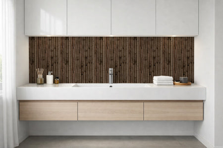Waschbeckenrückwand Holzoptik