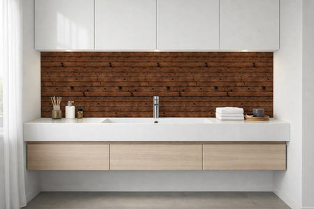 Waschbeckenrückwand Holzoptik