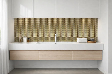 Waschbeckenrückwand Holzoptik