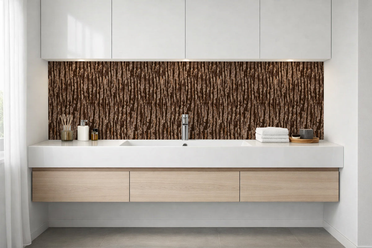 Waschbeckenrückwand Holzoptik