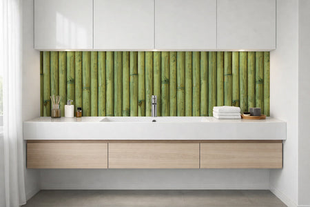 Waschbeckenrückwand Holzoptik
