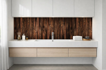 Waschbeckenrückwand Holzoptik