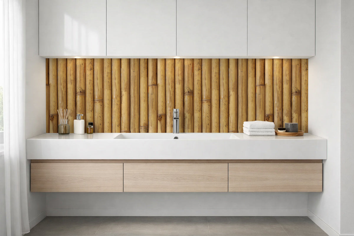 Waschbeckenrückwand Holzoptik