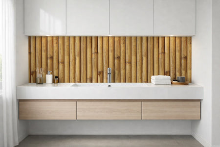 Waschbeckenrückwand Holzoptik