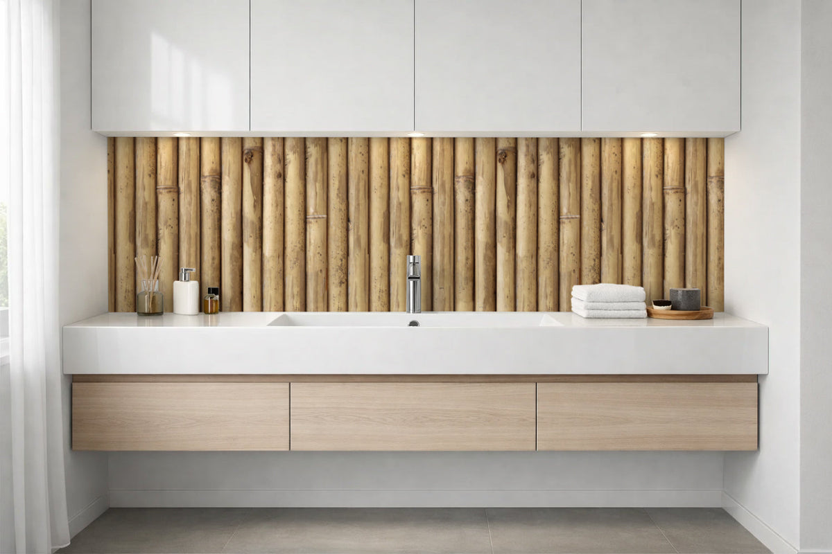 Waschbeckenrückwand Holzoptik