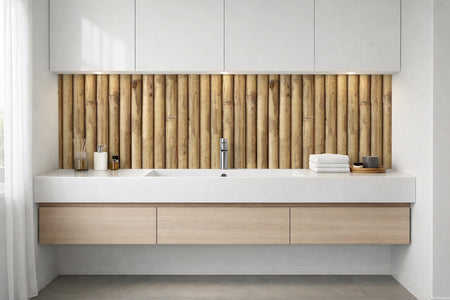 Waschbeckenrückwand Holzoptik