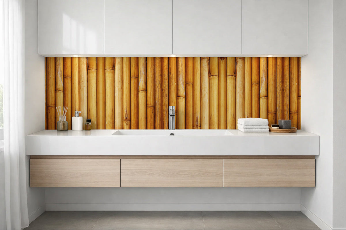 Waschbeckenrückwand Holzoptik