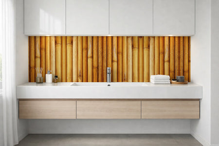 Waschbeckenrückwand Holzoptik