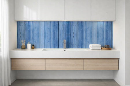 Waschbeckenrückwand Holzoptik