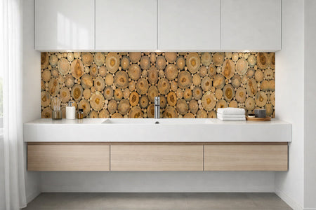 Waschbeckenrückwand Holzoptik