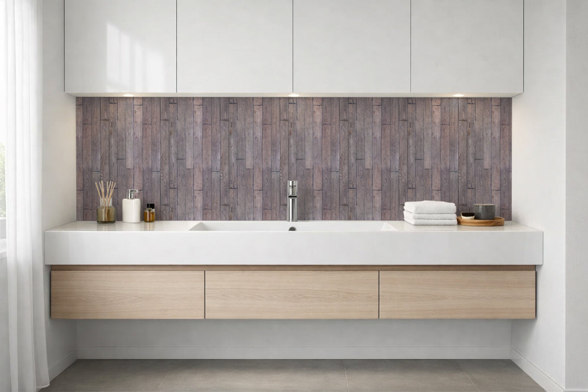 Waschbeckenrückwand Holzoptik