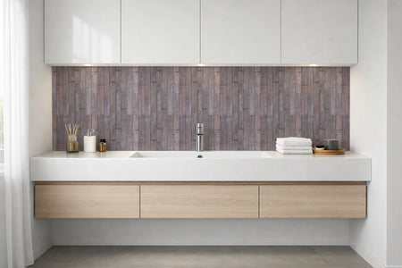 Waschbeckenrückwand Holzoptik