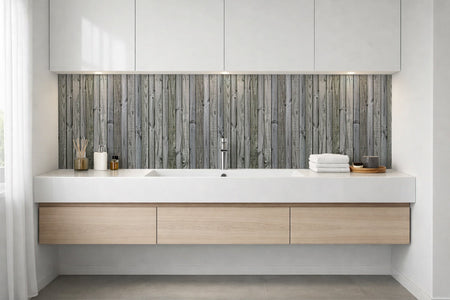 Waschbeckenrückwand Holzoptik