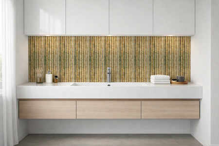 Waschbeckenrückwand Holzoptik