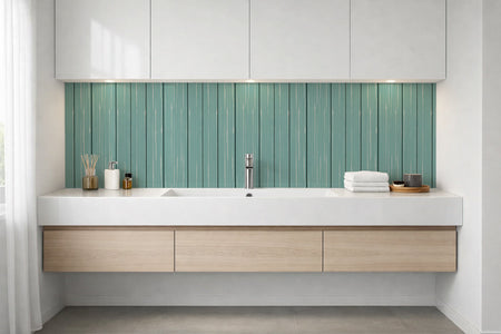 Waschbeckenrückwand Holzoptik