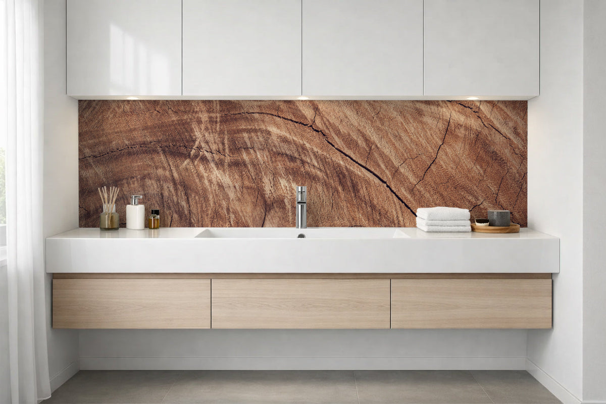 Waschbeckenrückwand Holzoptik