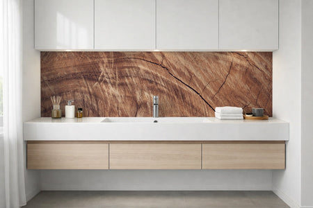 Waschbeckenrückwand Holzoptik