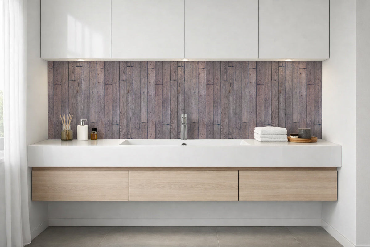 Waschbeckenrückwand Holzoptik