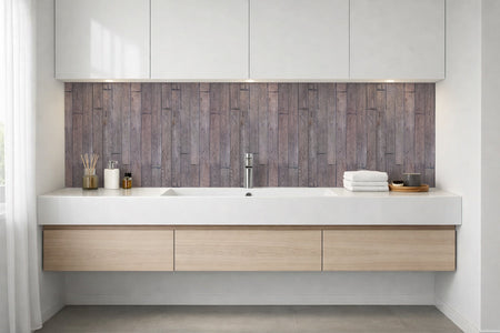 Waschbeckenrückwand Holzoptik