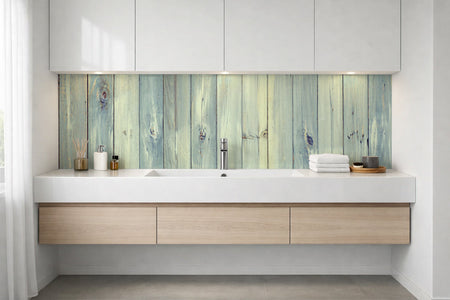 Waschbeckenrückwand Holzoptik