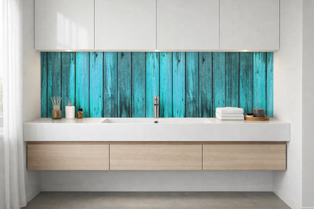Waschbeckenrückwand Holzoptik