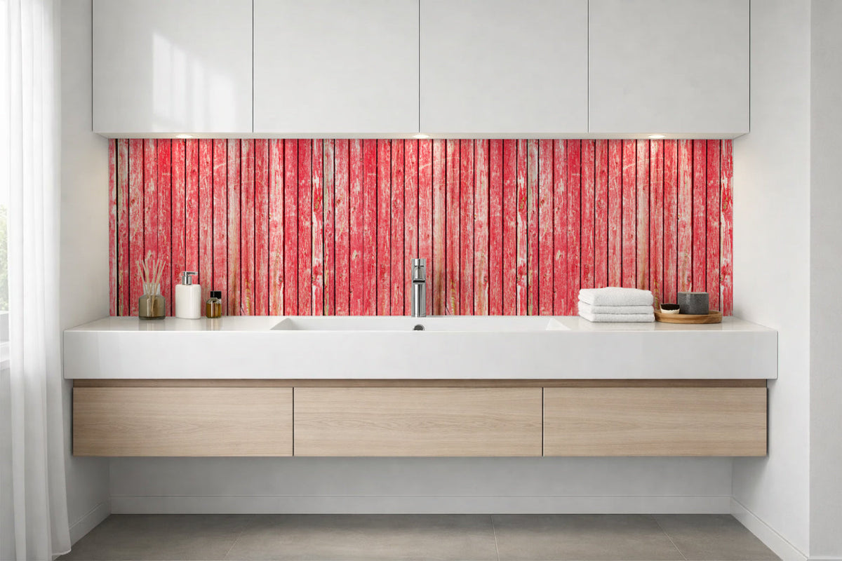 Waschbeckenrückwand Holzoptik