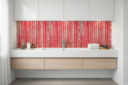 Waschbeckenrückwand Holzoptik