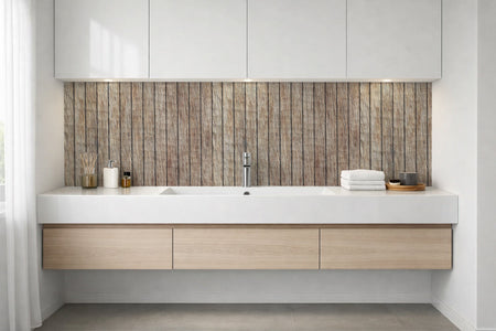 Waschbeckenrückwand Holzoptik