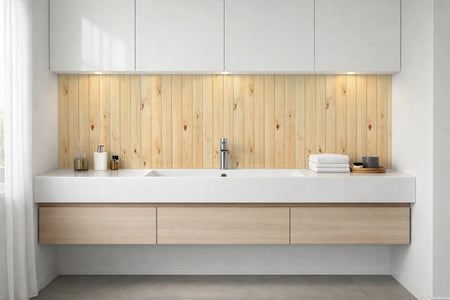 Waschbeckenrückwand Holzoptik