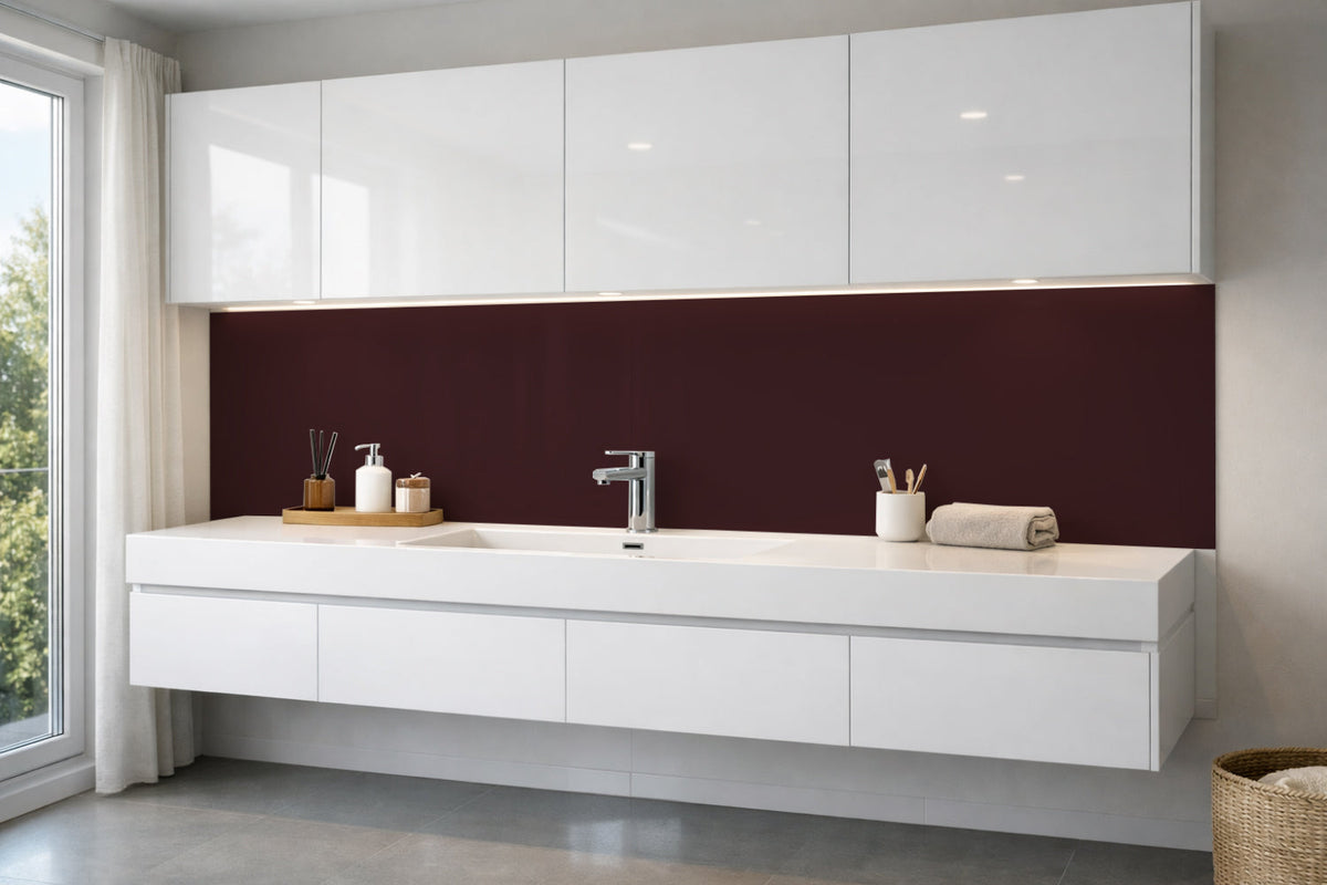 Waschbeckenrückwand Einfarbig RAL 3007 Schwarzrot