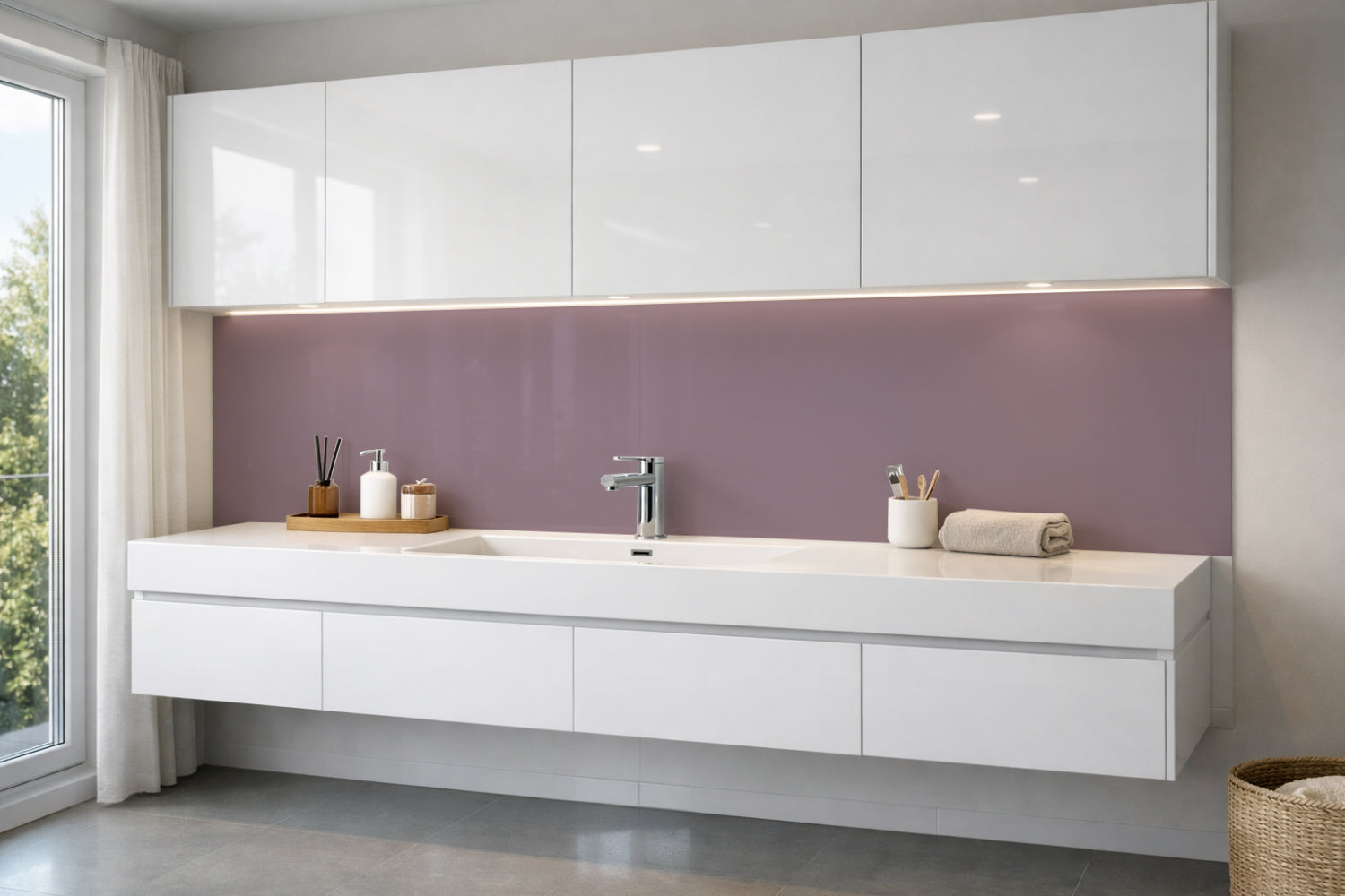 Waschbeckenrückwand Einfarbig RAL 4009 Pastellviolett