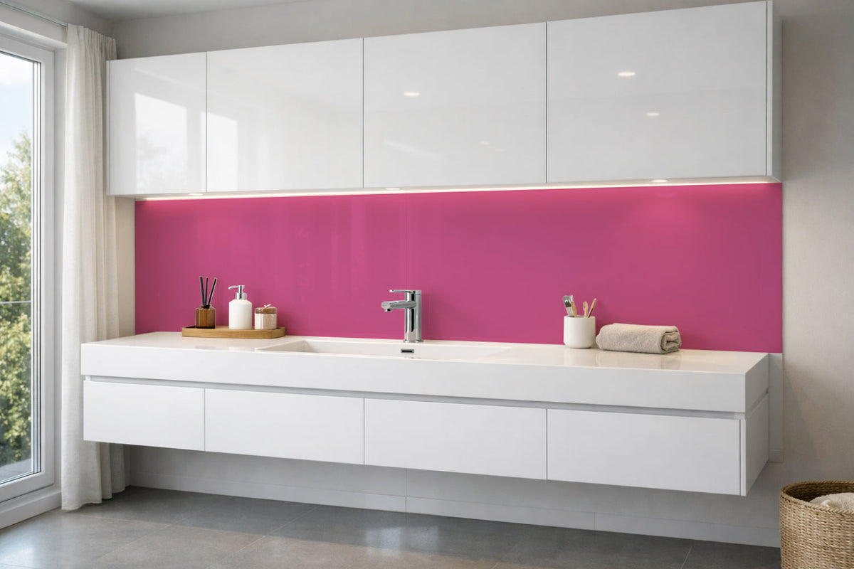 Waschbeckenrückwand Einfarbig RAL 4010 Telemagenta