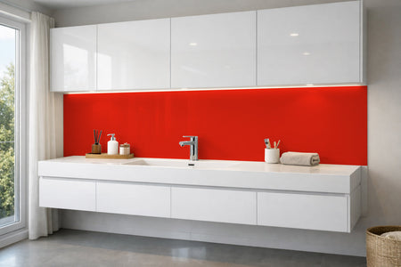 Waschbeckenrückwand Einfarbig RAL 3028 Reinrot