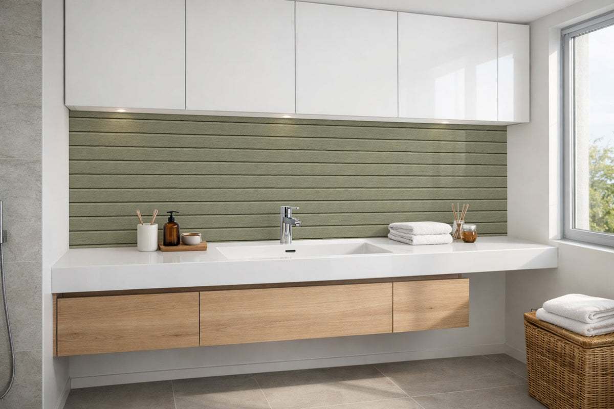 Waschbeckenrückwand Holzoptik