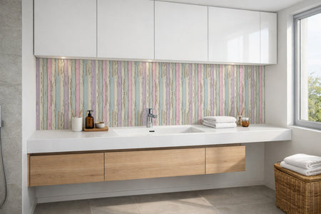 Waschbeckenrückwand Holzoptik